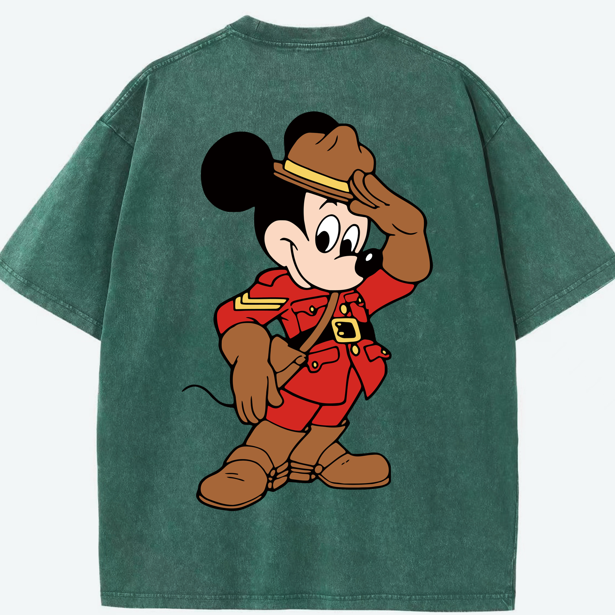 （画像用） ミッキーマウス Mickey Mouse 綿100% ヴィンテージ風 半袖Tシャツ（背面プリント）